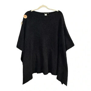 Coco & Carmen Oversized Black Poncho // Size OS